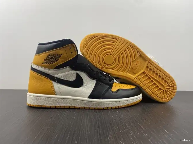 Rep MAX Yellow OG Jordan 1 555088-711 Toe High Air 0615